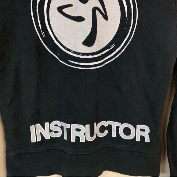 Zumba INSTRUCTOR Jacket Women’s Small Black Silver Zip up Athletic Workout Dance - Picture 5 of 8